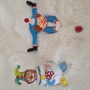 Colorful Ceramic Clown Figurine Set